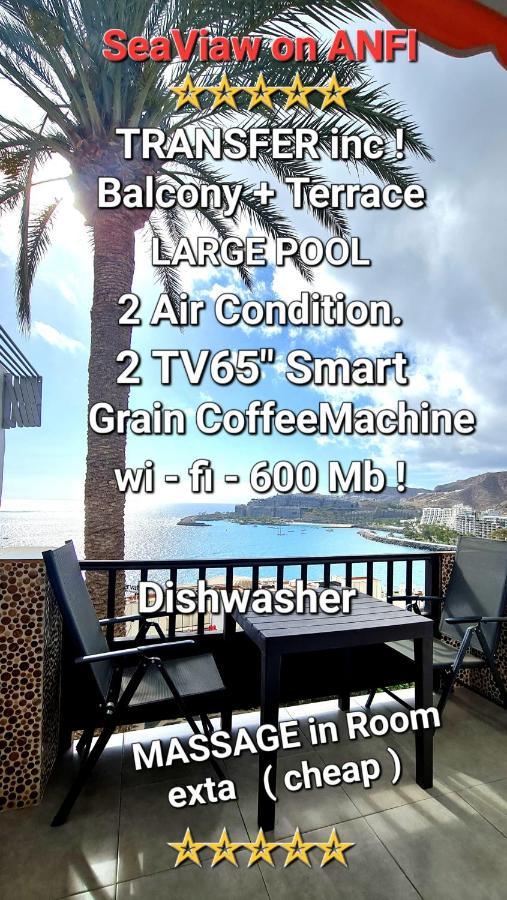Deluxe Seaview-Sunsets !Transfe-R Inc! Pool,2Aircond,2Tv65",600Mb Dishwasher,,2 Beaches,Anfi-View Apartment Patalavaca Exterior foto